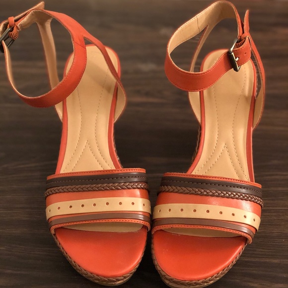 orange color sandals